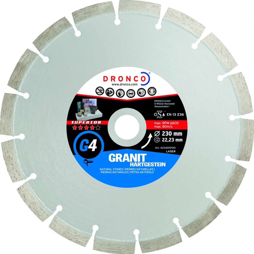 DRONCO G4 115 x 22,23 mm Diamanttrennscheibe Superior G4