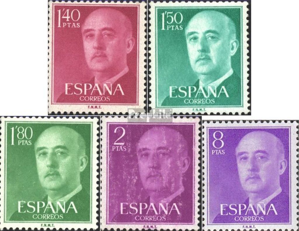Briefmarken Spanien 1956 Mi 1079-1083 (kompl.Ausg.) postfrisch Franco