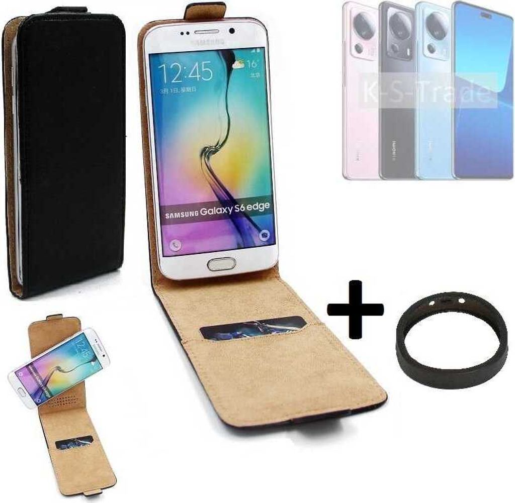 K-S-Trade TOP SET Handyhülle kompatibel mit Xiaomi 13 Lite 360° Flipstyle Schutzhülle Smartphone Tasche schwarz + TPU Bumper, Case Hülle Flip