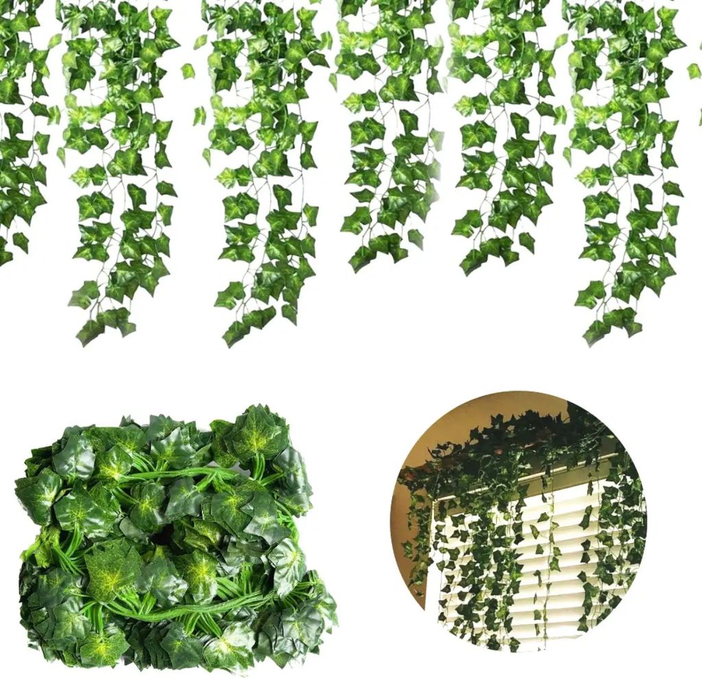 Feuilles de lierre suspendues pour couronne, vertes, 210 Image du produit 