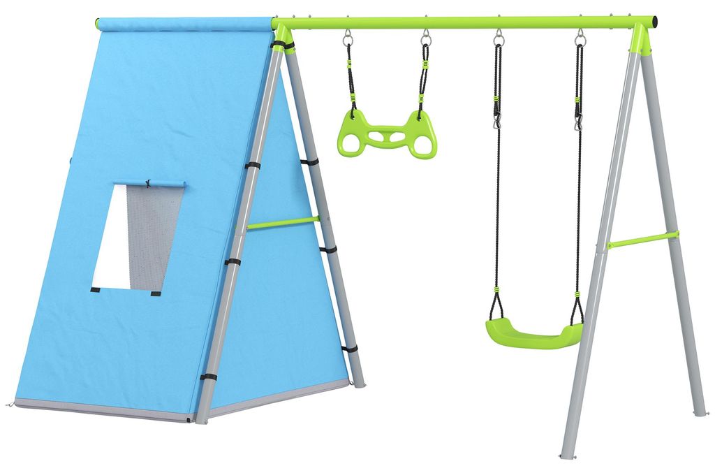 AIYAPLAY 3-in-1 schommelset: schommelrek met speeltent en Productafbeelding 