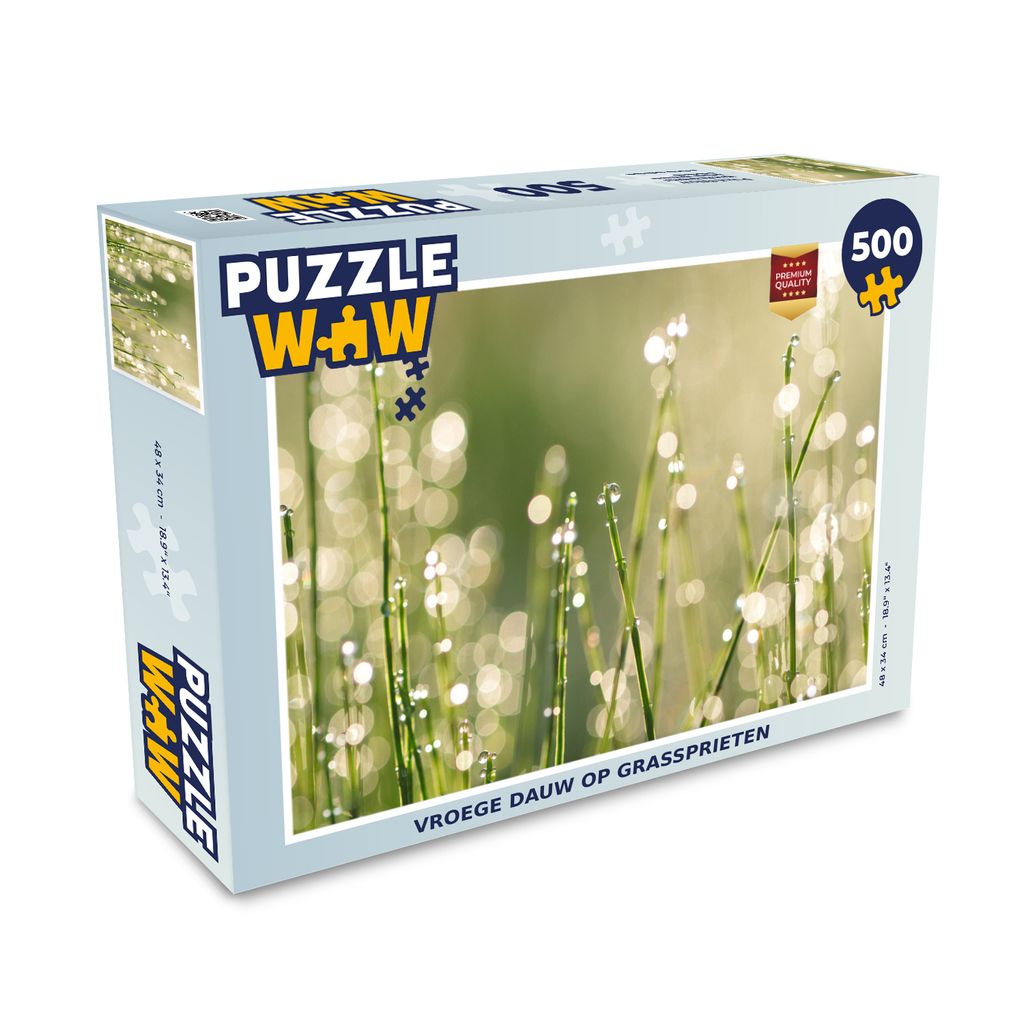 MuchoWow Puzzle 500 Teile Früher Tau auf den Grashalmen - 500 Teile - Kinder - Selberbauen - Puzzlespiele