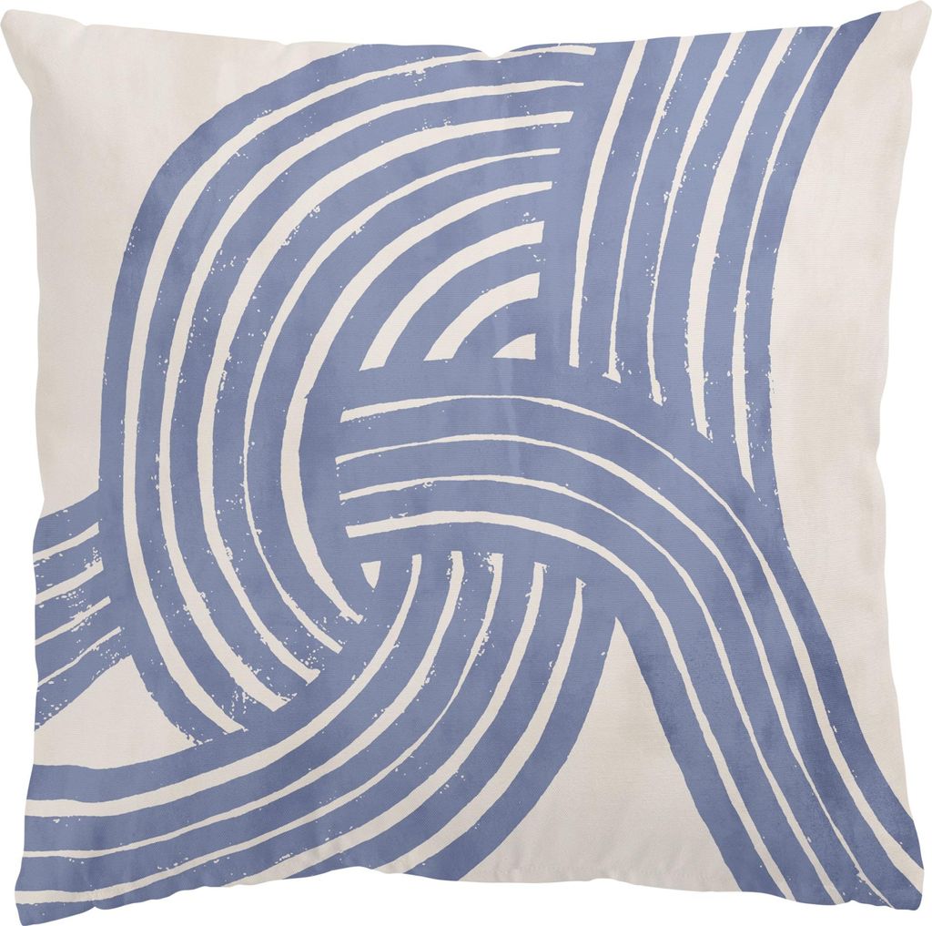 Dekokissen originell draußen / Outdoor Zierkissen waschbar Design beige Abstrakt Sofakissen mit Füllung