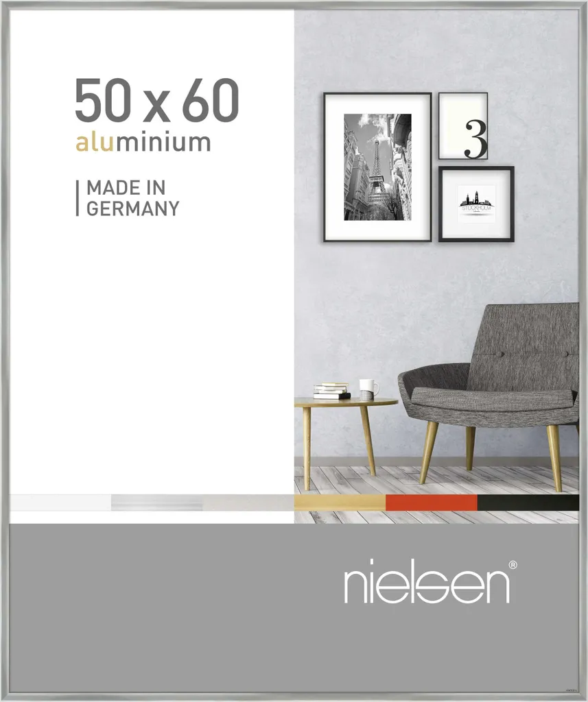 Cornice Espositiva 50x60 Pixel Alluminio Argento | Standard Museum