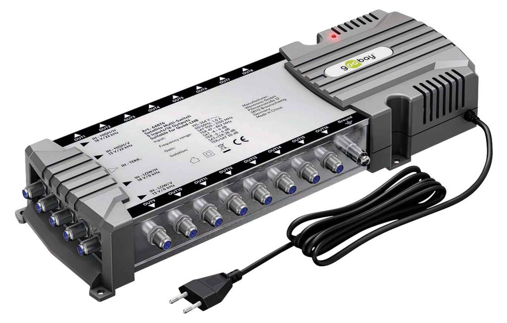 Goobay 64876 Multi-switch satellitare 5 ingressi/16 uscite, Immagine del prodotto 