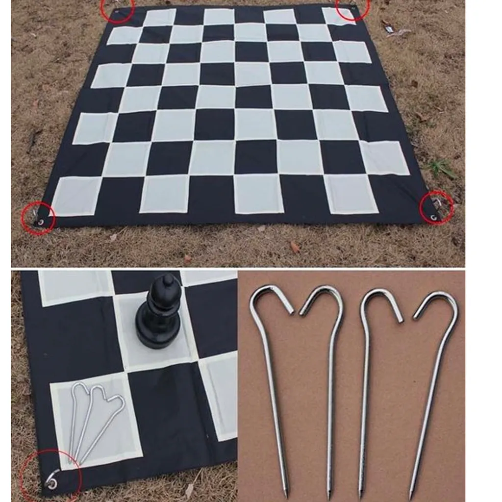 Échiquier géant résistant au vent 500x500 cm avec piquets pour sol extérieur - 3