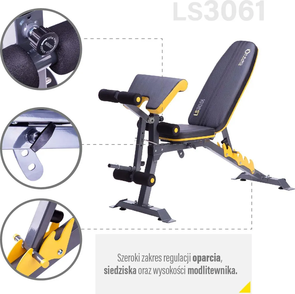 Banc de musculation pliable HMS Premium LS3050 multifonction réglable - 3