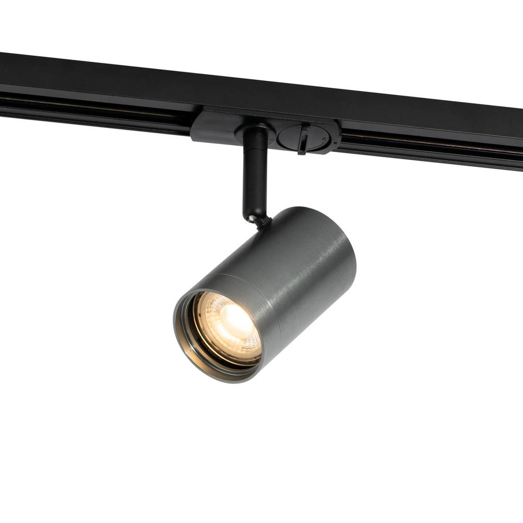 QAZQA - Modern Moderner Gunmetal-Spot I Spotlight I Deckenspot I Deckenstrahler I Strahler I Lampe I Leuchte für 1-phasiges Schienensystem I Spotl...