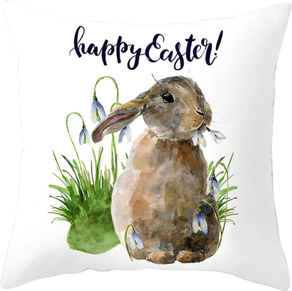 Easter Cartoon Kaninchen Fahrrad Wurfkissenbedeckung Kissen Home Sofa Autodekoration-5#