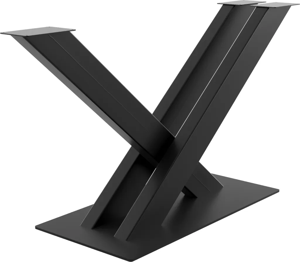 Pieds de table stables MetaloPro en acier lourd noir avec protections