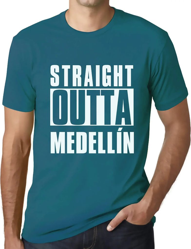Herren Grafik T-Shirt Direkt aus Medellín – Straight Outta Medellín – Öko-Verantwortlich Vintage Jahrgang Kurzarm Lustige Druck Geburtstag G...