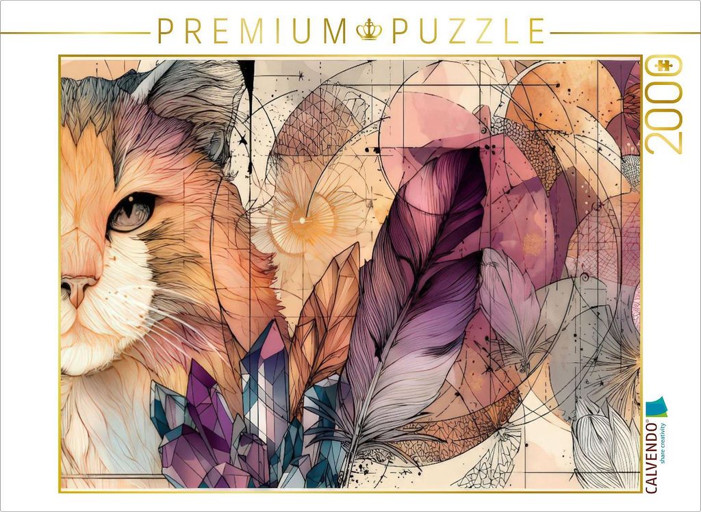 CALVENDO Puzzle Wilde Katze | 2000 Teile Lege-Größe 90x67cm Foto-Puzzle für glückliche Stunden