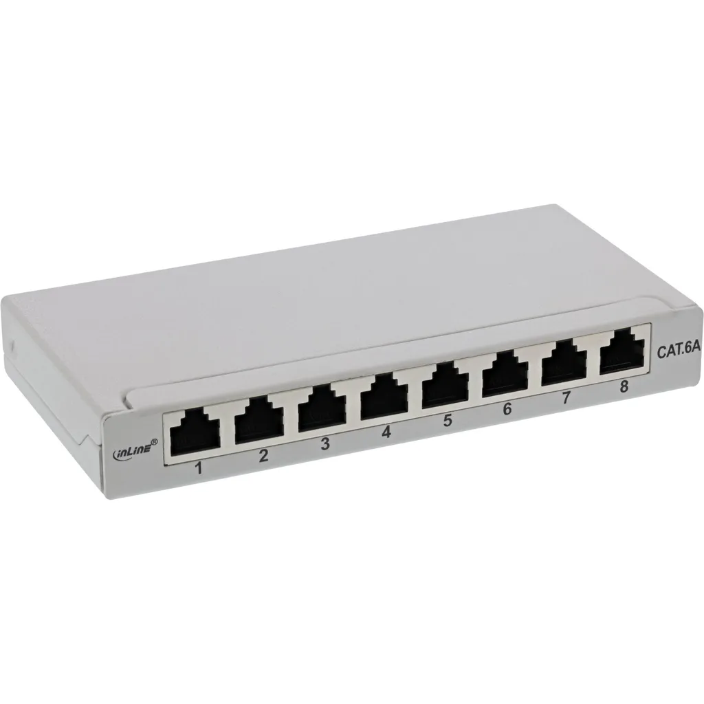 Patch Panel InLine Cat.6A 8 Porte: Qualità Tedesca per Reti 10G