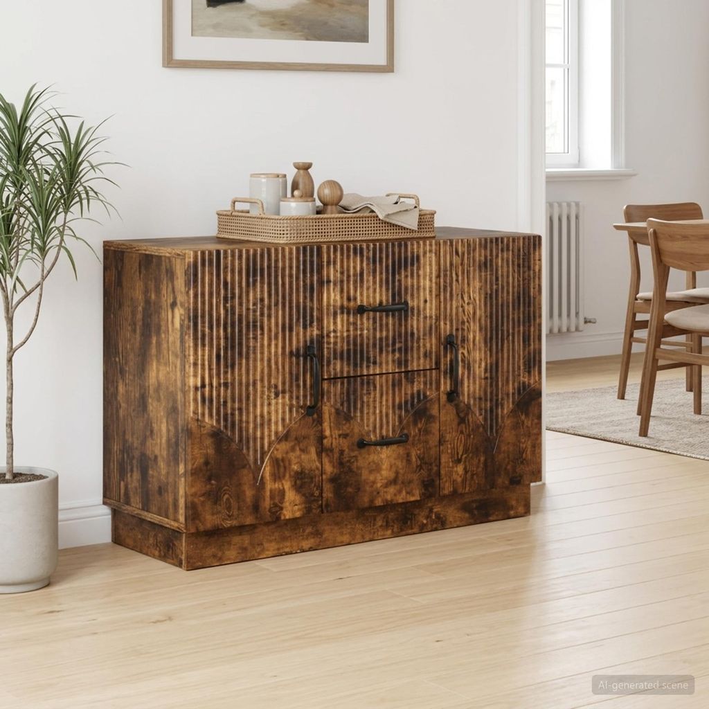Maison Exclusive - Sideboard Geräucherte Eiche 89 x 34,5 x 57 cm Holzwerkstoff