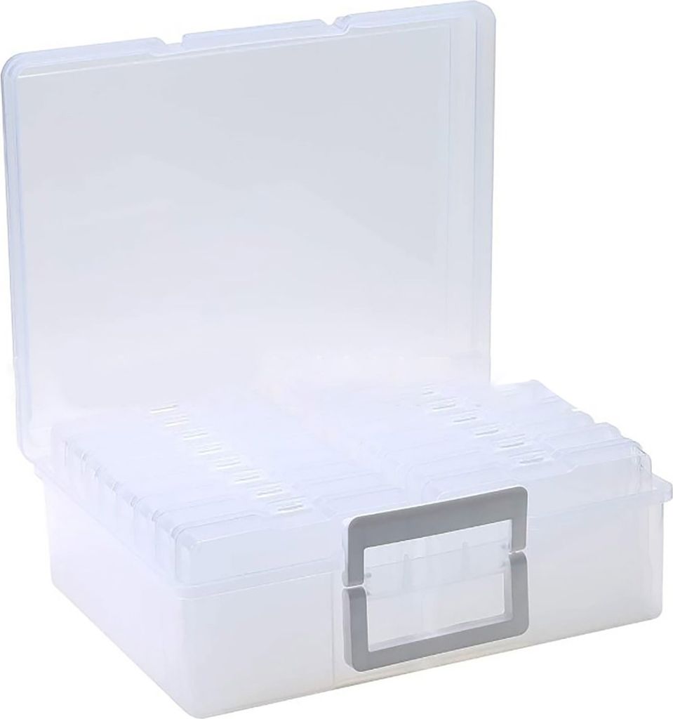 1 Set Acryl-Aufbewahrungsboxen-Set, durchsichtiger Fotobehälter, großes Fassungsvermögen, glatte Kanten, gratfrei, staubdicht, transparente Foto...