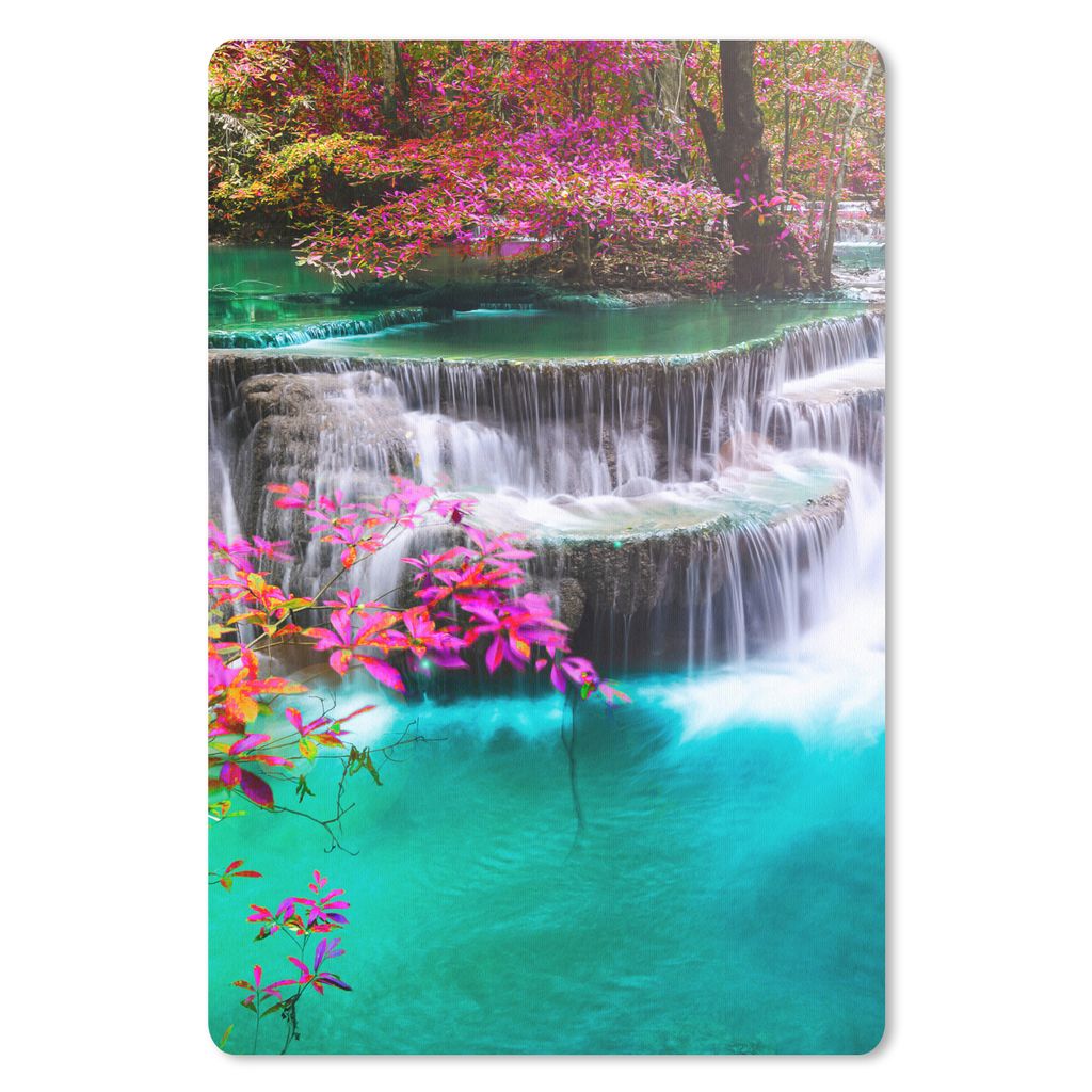 MuchoWow Mauspad Mousepad Wasserfall - Sonne - Bäume - Regenbogen - Natur 40x60 cm - Mousepads - Maus Mat - Pad - Mausunterlage - Schreibtisch A...
