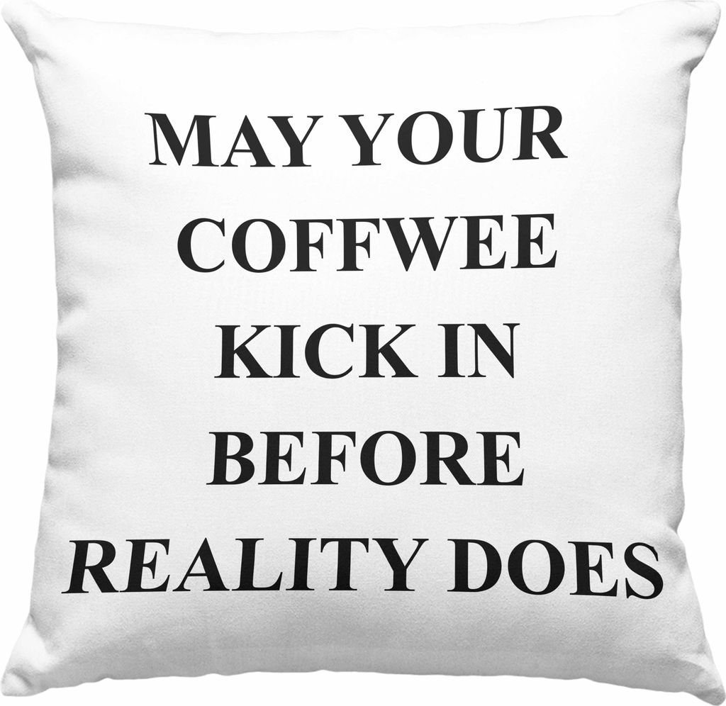 Trendation - Lustige Deko-Kissen mit Füllung 40x40 mit Spruch für Frauen Männer Arbeit Büro Lustig Deko-Kissen mit Füllung 40x40n Becher mit S...