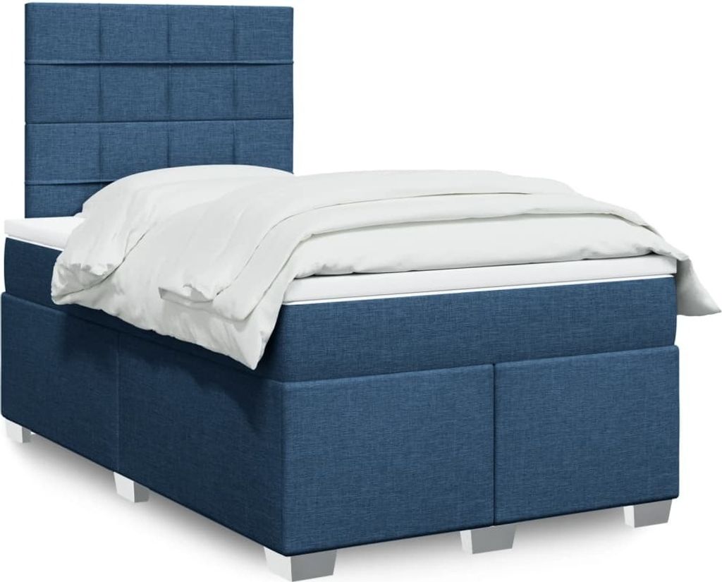 Maison Exclusive - Boxspringbett mit Matratze Blau 120x200 cm Stoff