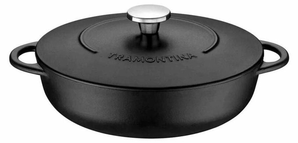 Tramontina Trento 20905/028 Sauteuse inkl. Deckel, Gusseisen/Gussaluminium, 29 cm Durchmesser, Induktionsherd-geeignet