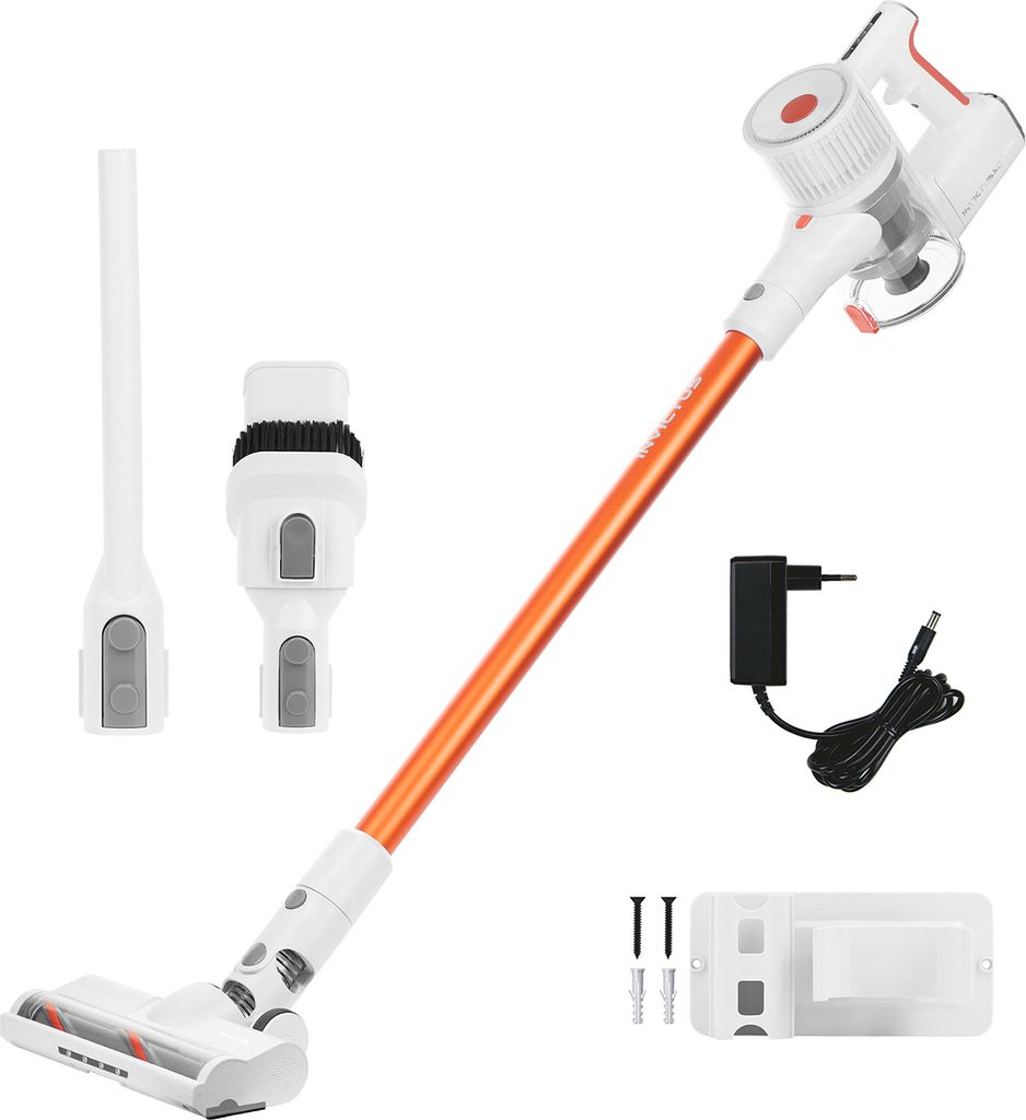 Genius Invictus X5 Facelift Akku Handstaubsauger kabellos beutellos, Staubsauger mit HEPA Filter, Laufzeit bis 40 M. LED, Kombibürste, Stiel