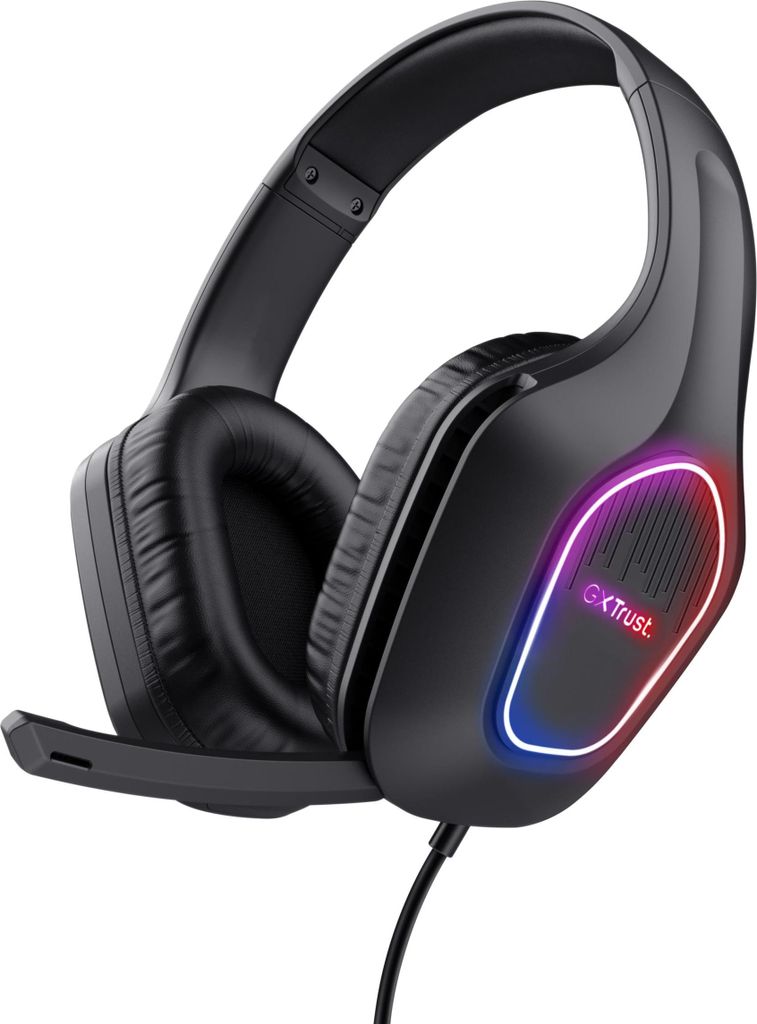 Trust Gaming GXT 419 Rayne Leichtes Gaming Headset für PC/Konsole, USB-betriebene LED Beleuchtung, 50-mm-Treiber, 3,5 mm Audioanschluss, Over-Ear ...