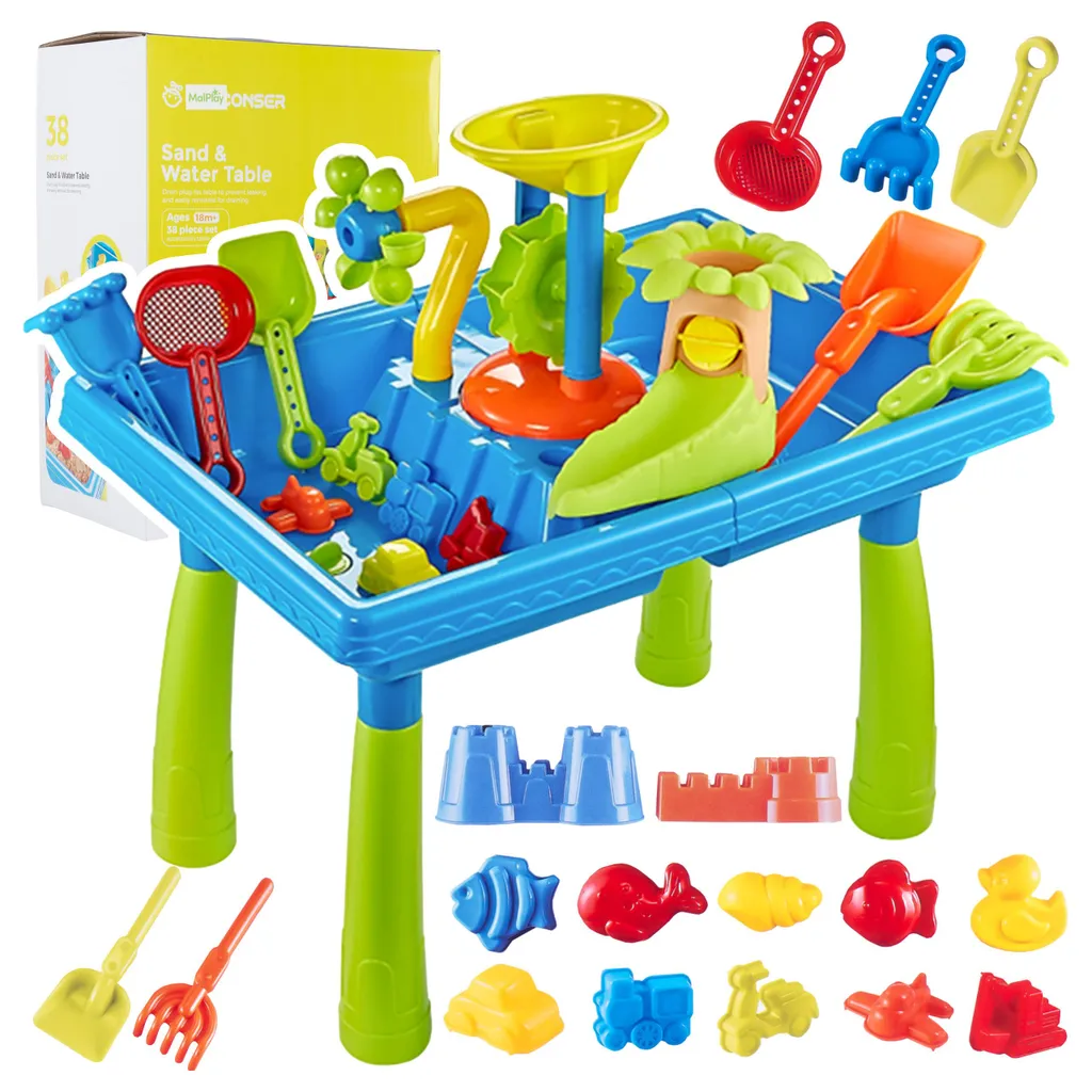 Table d'activités extérieure pour balcon et jardin avec 38 accessoires