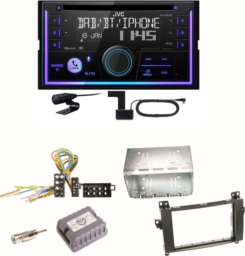 JVC KW-DB95BT Bluetooth Digitalradio Einbauset für Mercedes Vito Viano W639