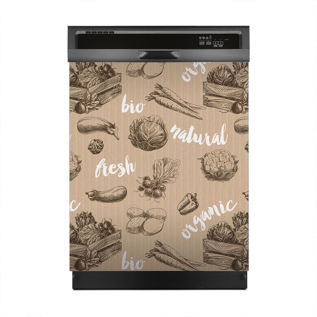 Aufkleber sticker 60x70 cm Dekorative folie Spülmaschine - Gemüse retro Essen