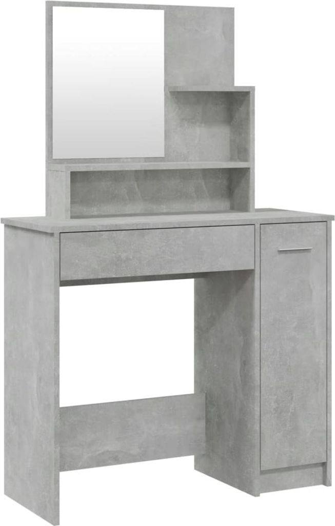 Schminktisch mit Spiegel Betongrau 86,5x35x136 cm