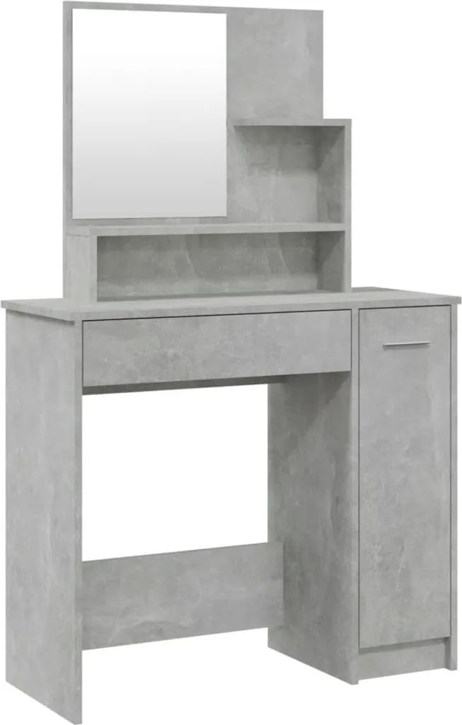 SYFAX™ Mobile Toilette Salvaspazio Grigio Cemento 86,5x35 cm | Specchio