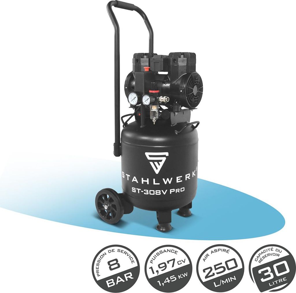 Compresseur STAHLWERK avec réservoir de 30 L (ST-308V Pro) Image du produit 
