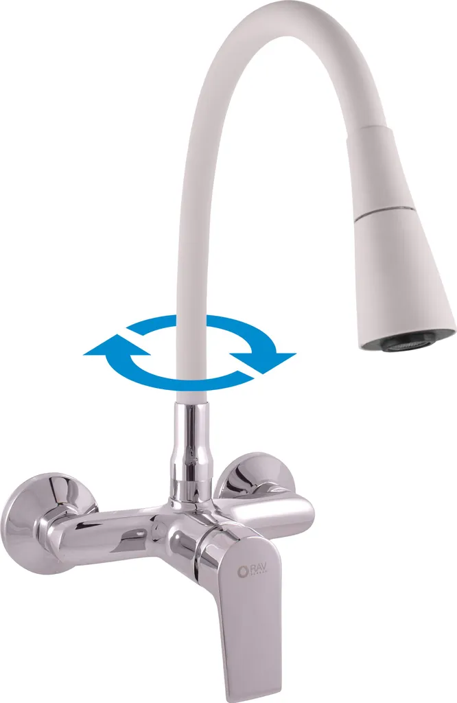 RAV Slezák Slezák Rav CO102/13S Miscelatore per lavello con braccio flessibile con doccia Colore: cromo, Dimensione: 150 mm