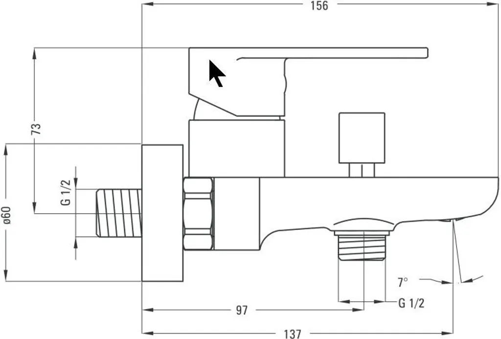 Wall-mounted bathtub mixer - 2