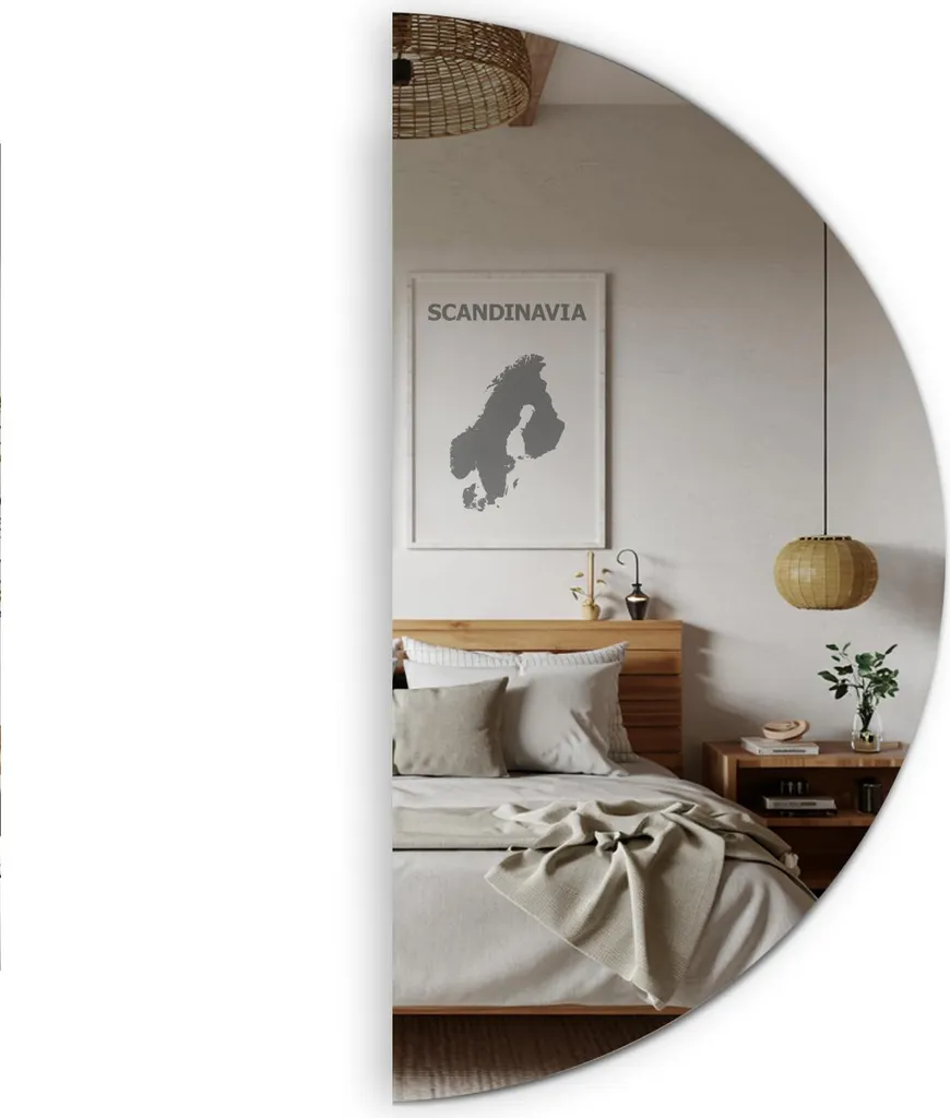 Specchio Decorativo Semicircolare 100cm | Eleganza per il Tuo Soggiorno