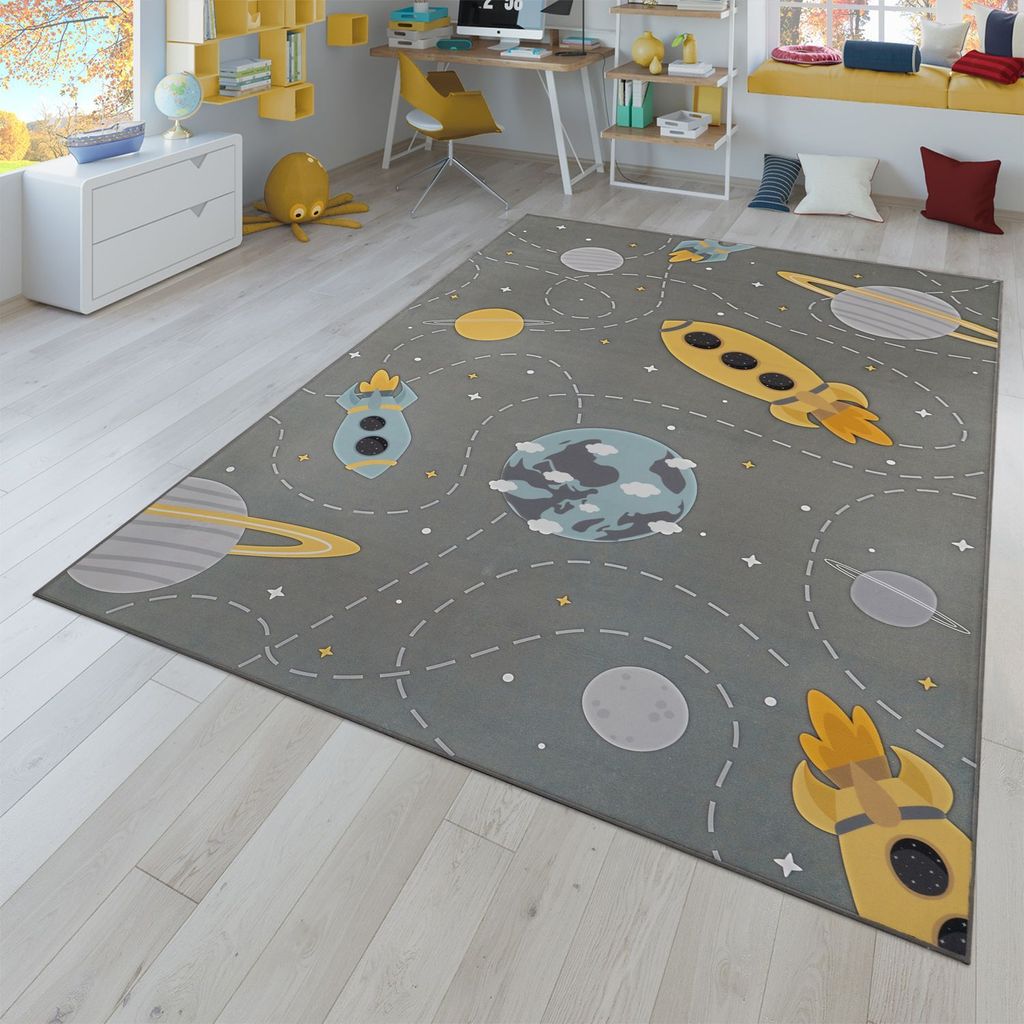 TT Home Kinderteppich Babyzimmer Teppich Kinderzimmer Rutschfest Tiere Weltkarte Autos Größe 160 cm Rund