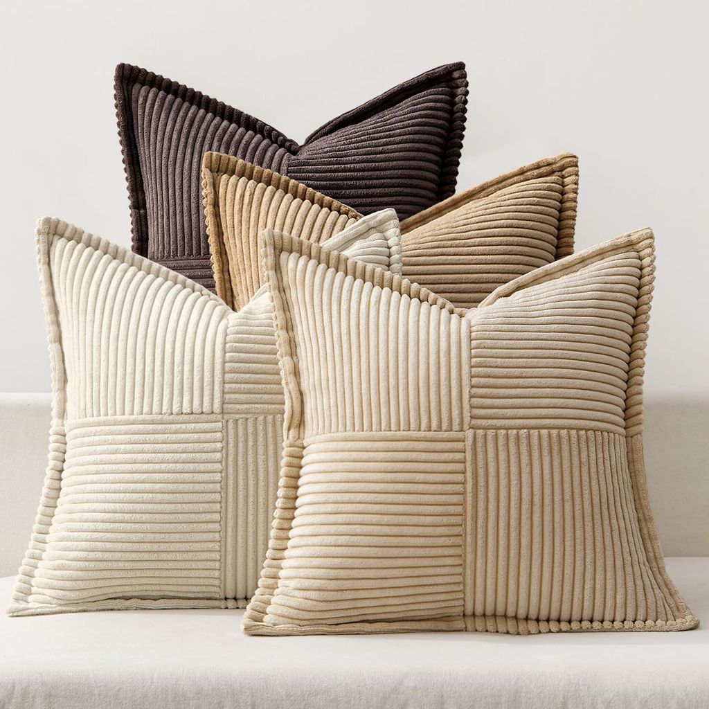 Set mit 4 Kissenbezügen aus Cord, 40 x 40 cm