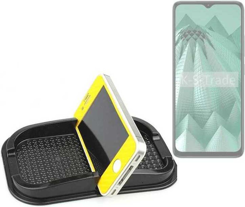 K-S-Trade Auto Anti Rutsch Matte Smartphone-Halter kompatibel mit HMD Aura Haft Pad Armaturenbrett Handy-Halterung Silikon