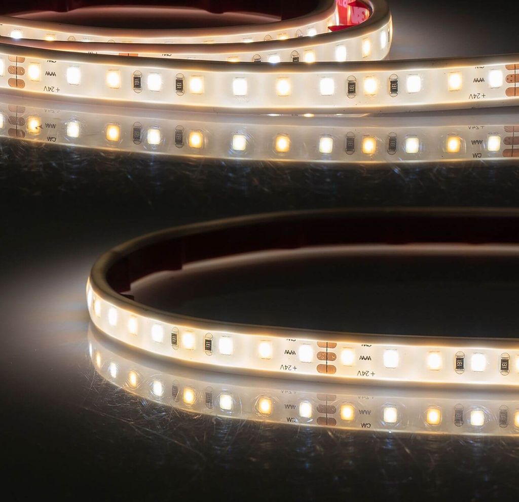 ISOLED LED AQUA927/960 PolyurethanLinear Flexband Streifen, 24V, 7W+7W, IP68, weißdynamisch, 120 LED/m