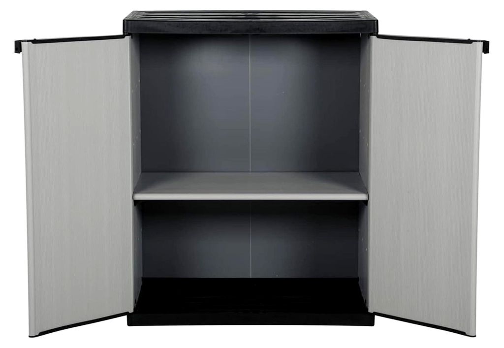 Garten-Lagerschrank mit 1 Boden, Werkzeugschrank, Gartenschrank, Beistellschrank, Haushaltsschrank, Balkonschrank, Terrassenschrank, wetterfest, Gr...