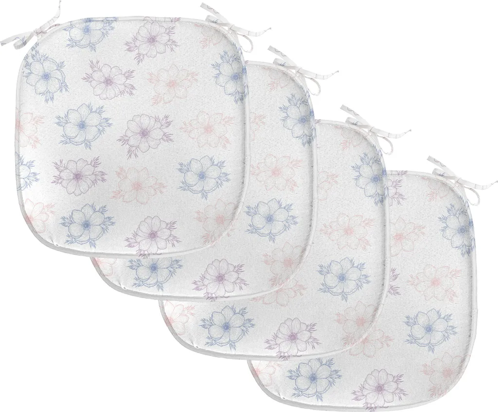 Coussin de Chaise Décoratif Imperméable avec Sangles 40cm Lot de 4 Bleu