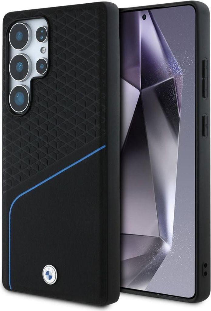 BMW Leder mit Textur und glattes MagSafe Samsung Galaxy S25 Ultra schwarz