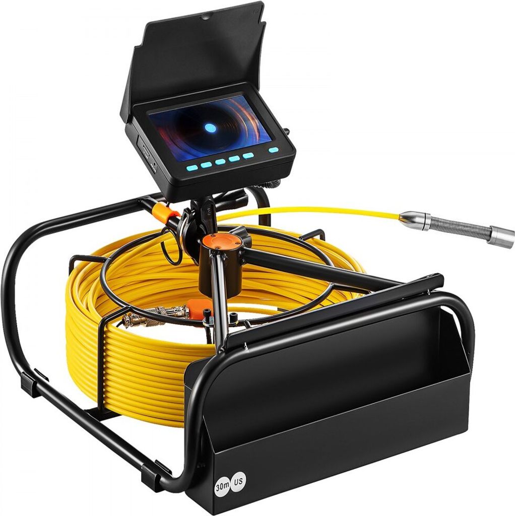 Kanalkamera 30m - 4,3-Zoll Inspektionskamera mit 6 einstellbaren LEDs - Inklusive 16GB Speicherkarte