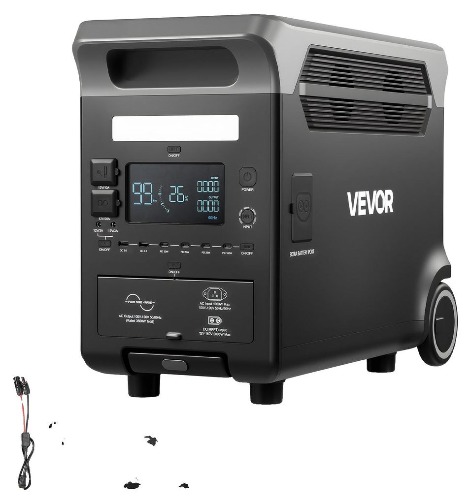 VEVOR draagbare powerstation, 3600 W, 3840 Wh, Productafbeelding 