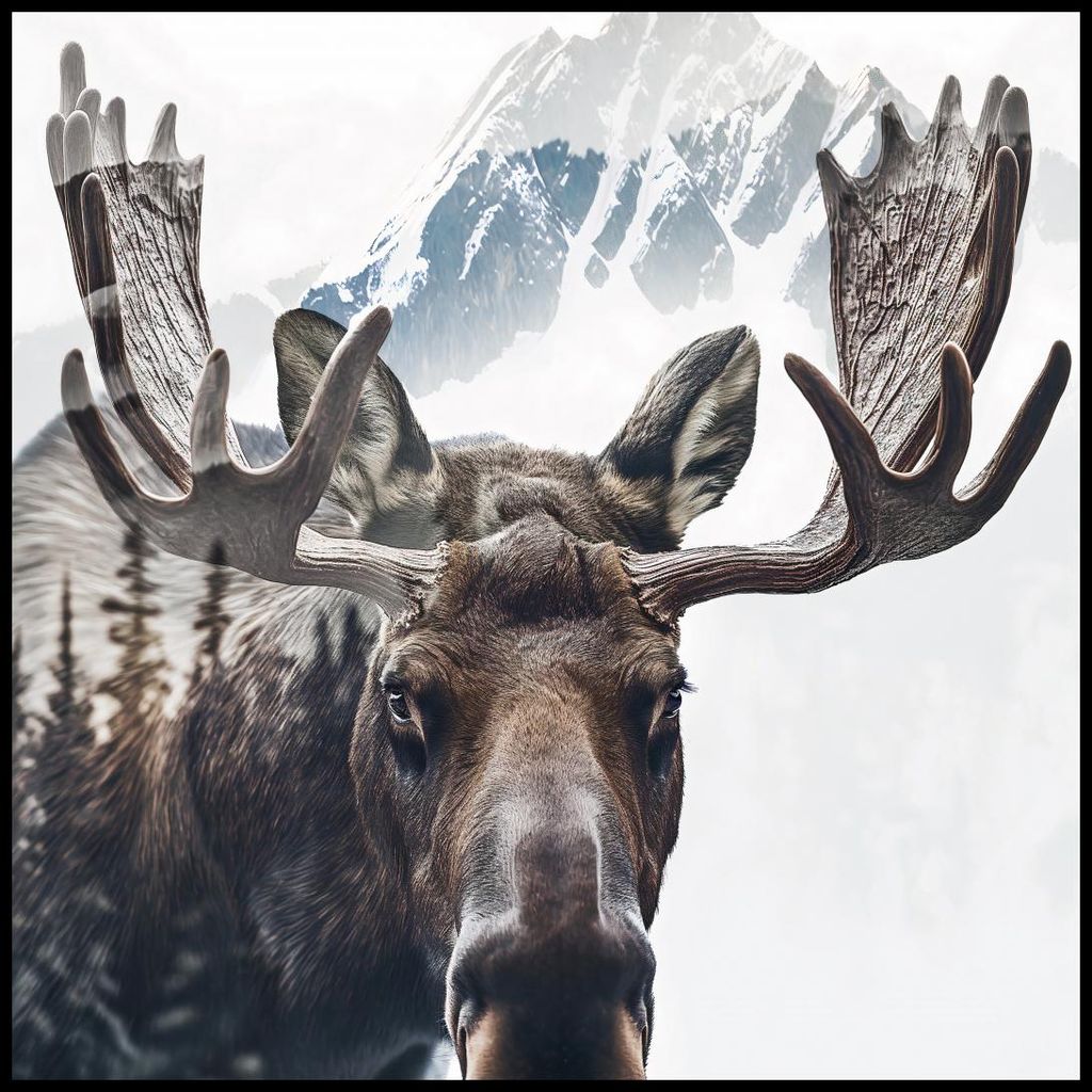 Plakat 90x90cm Elch Waldgeist