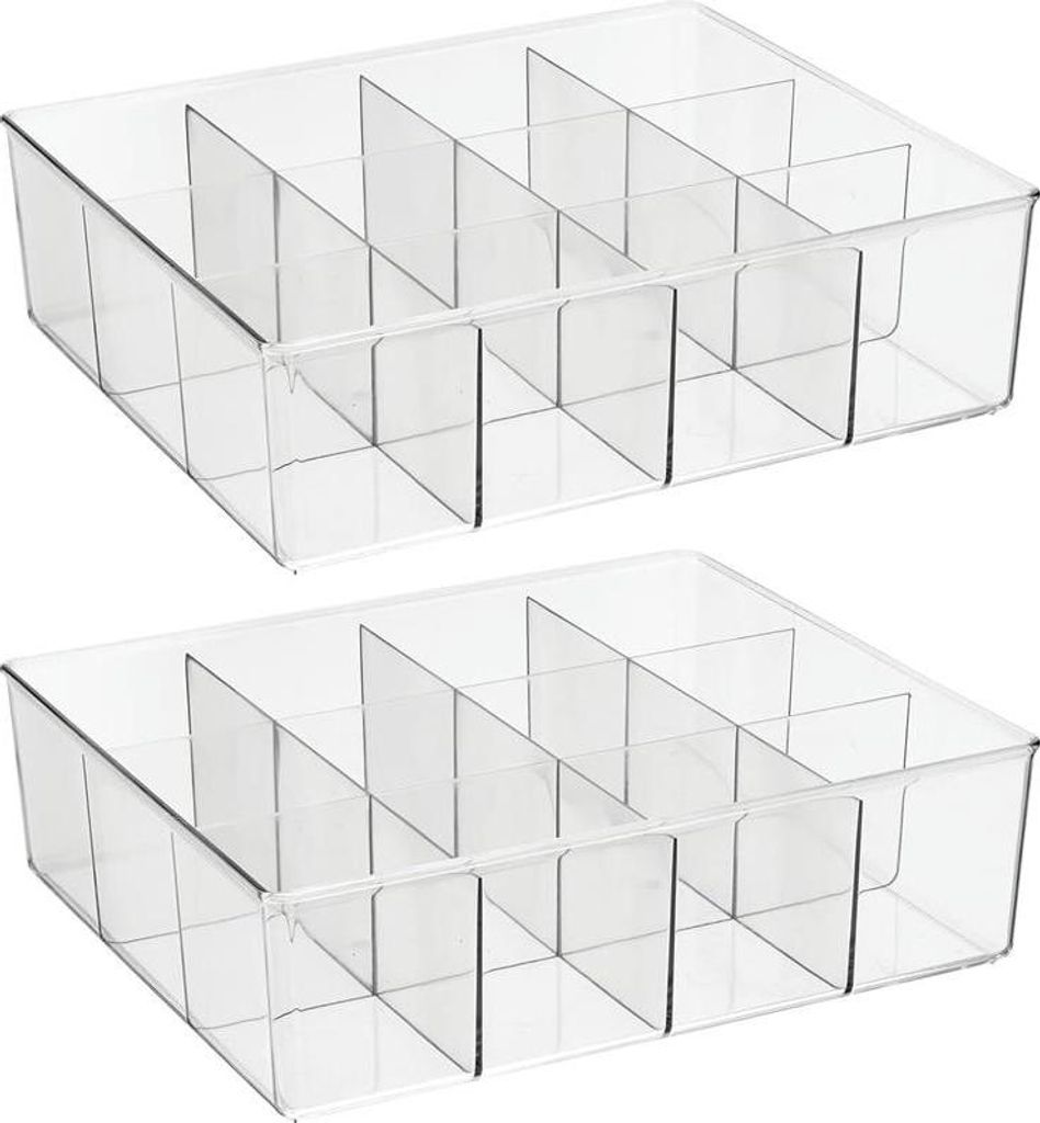Aufbewahrungsbox mit 12 Fächern 2er Set Schrankbox mDesign Produktbild 