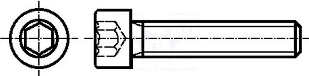 100x Schraube 1003917 Schraubenbolzen HEX 3mm Kopf: Zylinder 0,7 M4x10 Sechskant
