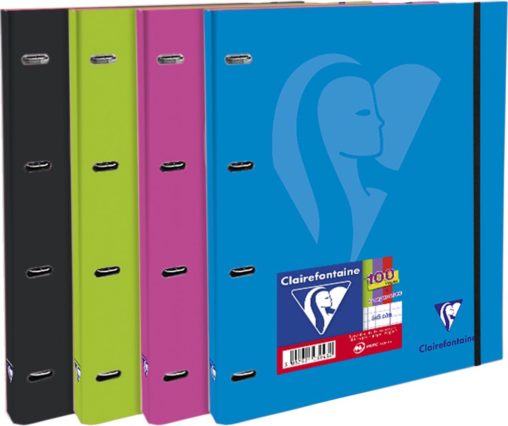 Clairefontaine 15x Mimesys festes Ringbuch A4 100 Bl kariert Sortiert 130943C