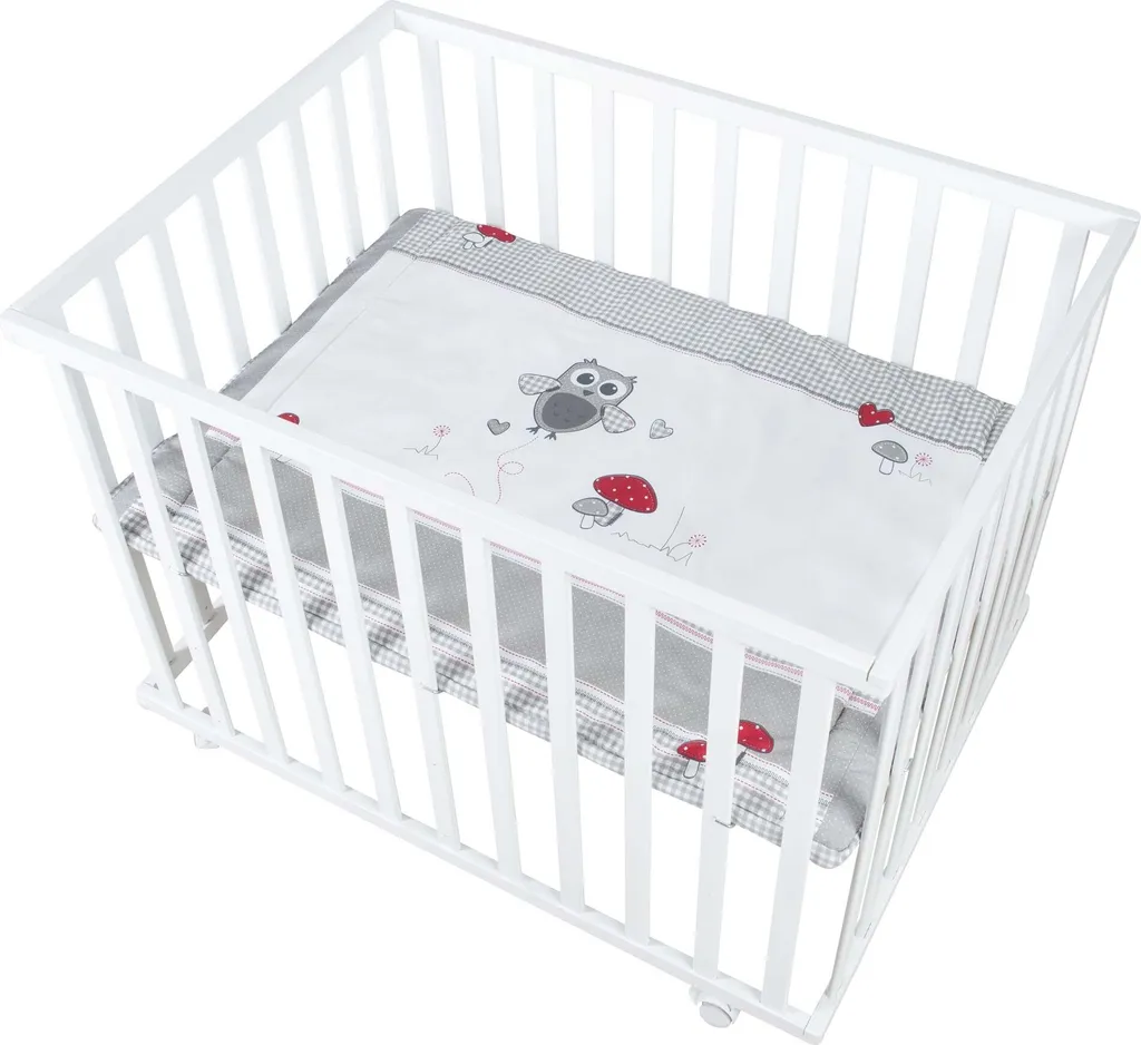 Parc Bébé Mobile 75x100 cm roba Bois Blanc pour Sécuriser l'Espace de Jeu