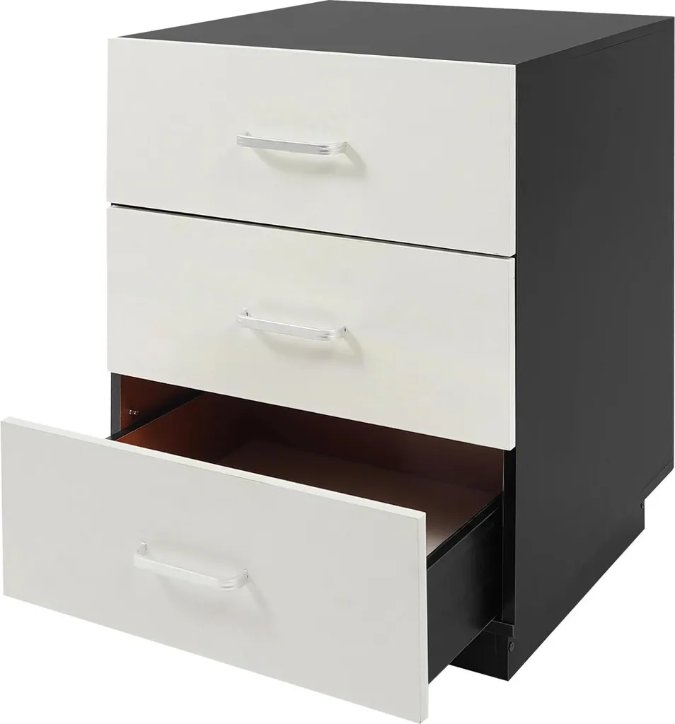 Table de Chevet Blanche Motif Marocain avec Grand Espace de Rangement