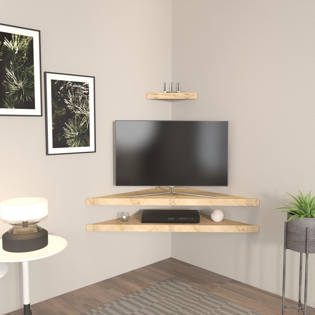 Skye Decor, Mensi - Oak, TV-Schränke, Eiche, Melamin-Spanplatte, 120 x 5 x 49 cm
